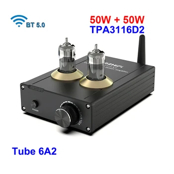 2*50W TPA3116D2 Bluetooth vákuumcsöves Erősítő Sztereó Digitális TPA3116 6A2 Audio Erősítő Epe HiFi D Osztályú Aux