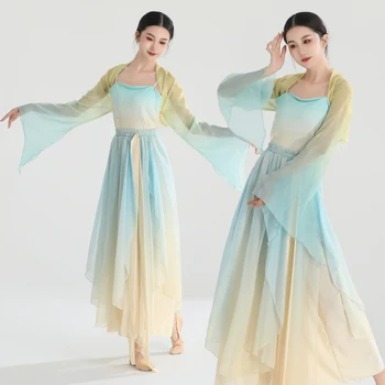 A klasszikus Tánc, Ruha, Női Géz Ruhát Kínai Klasszikus Tánc Etnikai Dance Top Tündér Ősi Stílus Jelmez