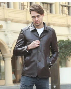 luxus 2023 új, nagy márka igazi minőségi valódi kabát.férfi tavaszi puha báránybőr outwear.apám ajándéka.értékesítési alkalmi bőr kabát.