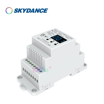 Skydance Din Sín, 4 Csatornás DMX-512 0-10V Konverter 1-10V RGB RGBW fényerő vezérlő 12V-24V-os 4 CSATORNÁS DMX RDM Jel Dekóder DL