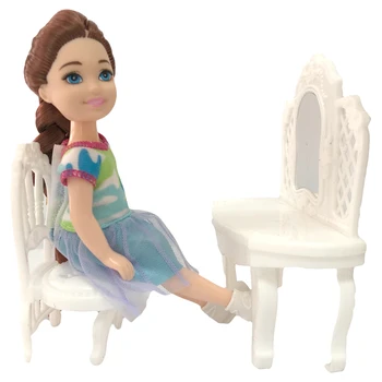 NK 1 Állítsa Hercegnő Tartozékok Fehér fésülködő Asztal Kedvenc Design Játék Kelly Baba Barbie Baba a Legjobb Lány Ajándék Játék
