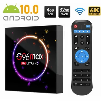 10Pc G96Max Smart TV Box Android 10.0 6K 2.4 G&5G Wifi Allwinner H616 négymagos Youtube-on Media Player 32GB 64GB 128GB Set Top Box