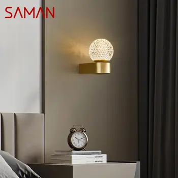 SÁMÁN Modern Arany, Réz Fali Lámpa LED 3 Színek Egyszerűen Kreatív Gyertyatartó Fény Haza Bed Room Decor