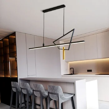 LED medál lámpa Vonal Kombinációt Északi modern, Kreatív, Egyszerű Stílus Szabályozható Étkező Asztal lakberendezés Lógó lámpa