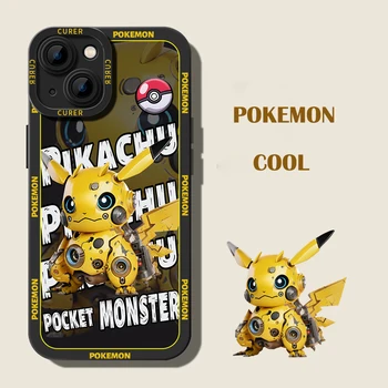 Aranyos Pokemon Pikachu Anime Telefon tok Iphone 14 13 12 11 Pro Max Mini Xs Xr X 8 7 6 6 Plusz Rajzfilm Szilikon Puha Borító