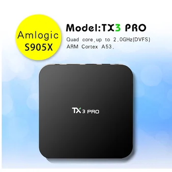 Kiárusítás TX3 PRO SET TOP BOX Amlogic S905X Smart TV BOX Android 4K négymagos 1G DDR3 8G ROM 2.4 G WIFI Media Player