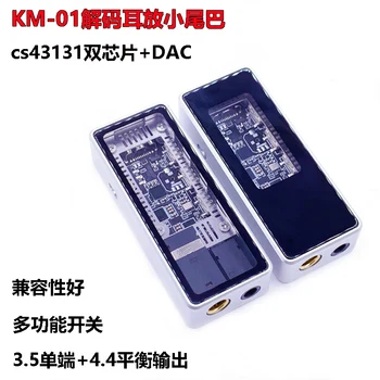 KM01 Kis Farok Dekódolás Fül Erősítő HIFI Kettős CS43131 Chip c típus 3,5 4.4 mm Kiegyensúlyozott Vonal DAC