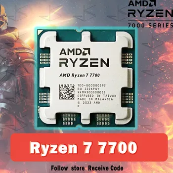 ÚJ AMD Ryzen 7 7700 R7 7700 3.8 GHz-es, 8-Core 16-Szál PCIE5.0 65 w-os CPU Processzor 5NM L3=32M 100-000000592 LGA AM5 nem menőbb