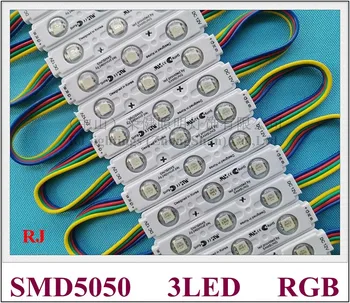 injekció, lencse RGB LED modul vízálló SMD 5050 LED reklám fény modul RGB DC12V 0.72 W 3 led IP66 75mm*15mm*5mm