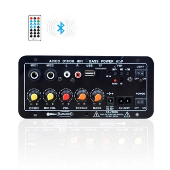 AC 220V 12v 24v Digitális Bluetooth-Erősítő Testület Mélynyomó Kettős Mikrofon Karaoke Erősítő 8-12 Centis Hangszóró