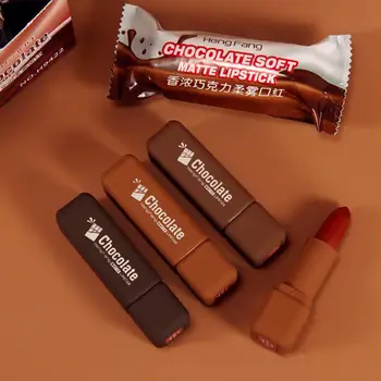 3.5 g Matt Rúzs Hidratáló Sima Alkalmazás Természetes Könnyű Kozmetikai Csokoládé Appearanc Smink Ajak Rúzs