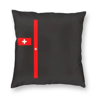 Puha Svájc Zászló Párnát Esetben Haza Dekoratív Egyéni Square Svájci Kereszt Párna 40x40 Pillowcover Nappali