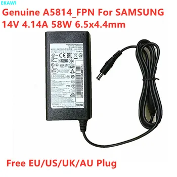 Valódi A5814_FPN 14V 4.14 EGY 58W AC Adapter Samsung T24C350 T24C350ND T24C730 A5814_DSM LCD LED Monitor Tápegység Töltő