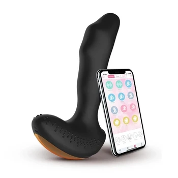 ALKALMAZÁS Távirányító Rezgő Butt Plug Bluetooth Kölcsönhatás Férfi Prosztata Masszírozó Anális Vibrátor Erotikus Szex Játékok A Férfiak Meleg