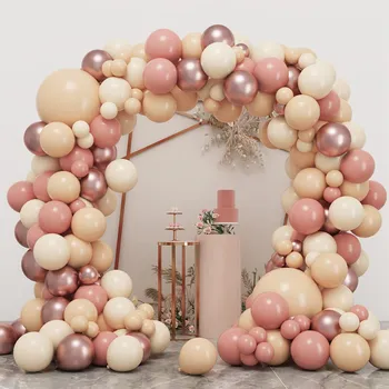 Retro Rózsaszín Lufis Girlandot Arch Kit Boldog Szülinapi Parti Dekoráció Gyerekek Baba Zuhany Latex Ballon Lánc Esküvő Party Kellékek