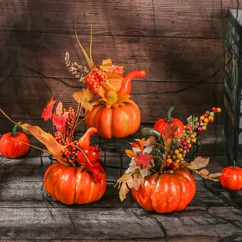 15-25cm Mesterséges Sütőtök Maple Leaf Gránátalma Táblázat lakberendezés Ház Kellék Őszi Aratási Hálaadás Halloween Dekoráció