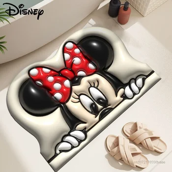 Disney Rajzfilm Minnie Mickey 3D-s Szőnyeg Diatoma Sár Fürdőszoba Víz Felszívódását, Csúszásmentes Láb Mat Beltéri Dekorációs Szőnyegek