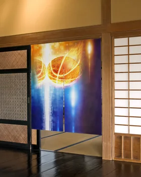 Kosárlabda Tűz Gradiens Bejárati Ajtó Függöny Lóg Rövid Függöny Japán Függönyök Hálószoba, Konyha Kávézó