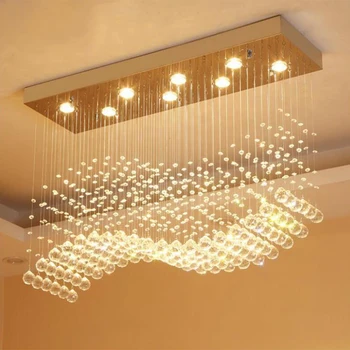 Modern LED-es Téglalap Nappali K9 Kristály Csillárok világítótestek Cafe Hivatal Beltéri Haza Lámpa, Lámpatestek