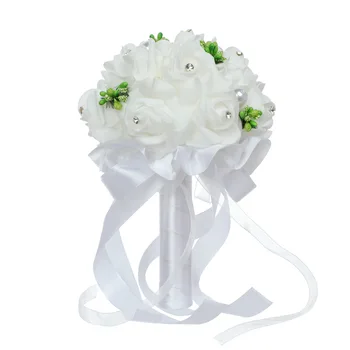 PE hab virág Nyugati stílusú menyasszonyi koszorúslány kezét, csokor, esküvői kellékek csipkeszegély anti-igaz csokor