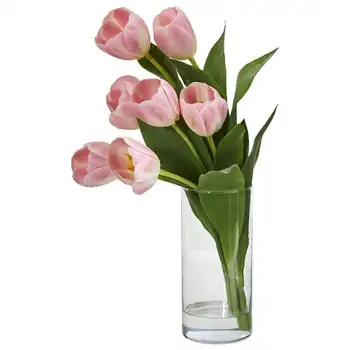 Mesterséges virágkötészet a Henger Váza, Rózsaszín