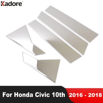Ablak Középső Pillér Fedezze Kárpitozás, Honda Civic 10 2016 2017 2018 Sedan Rozsdamentes Autó, B, C Oszlopok Post Szalag Kiegészítők