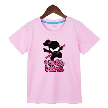 Nyáron Új Rajzfilm Gyerekek T-shirt Ninja Kidz Nyomtatás Fiú Lány Rövid Ujjú póló Pamut Felsők Gyerekek Alkalmi Ruházat Pulóver