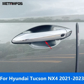 Hyundai Tucson NX4 2021 2022 2023 Chrome Oldalon Kilincs Fedezze Fröccsöntő Berendezés Védelmet Kap a Tartozékok Autó Stílus
