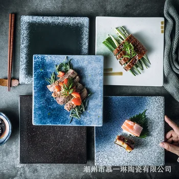 Japán szusi lap, éttermek, steak, sashimi, kerámia lapos tányérok, Nyugat-lap, kő, edények, barbecue lapos tányér