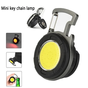 Mini LED-es Kulcstartó Lámpa Mutifuction Hordozható USB Akkumulátor Zsebében Munka Fény Kerti Kemping, Hegymászás Horgászat COB Lámpás