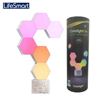 LifeSmart Cololight Pro Smart Kvantum Light Kit LED-16 Millió Szín Splicing 6 Blokk Követ Bázis Működik, Alexa, a Google