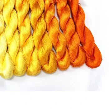 100% selyem szál kézi hímzés hímezni cross stitch 1db 400m selyem hímzés szál sárga sorozat 10 tiszta színek