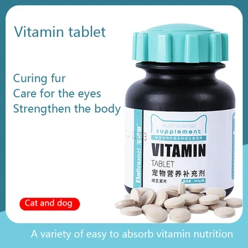 Kisállat macska multivitamin Tabletta 150 tabletta minden célra étrend-kiegészítő, Vitamin b Vitamin e a kutya meg a macska.