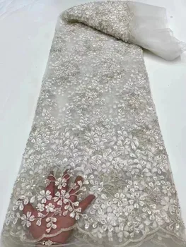 2023 francia tulle 3D szilva, csipke, magas minőségű szövetek, gyönyörű gyöngy cső hímzett virágok luxus ruha