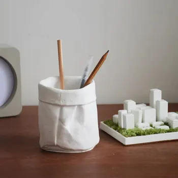 Kraft papír tolltartó konkrét penész Kreatív cement ültetvényesek szilikon penész Terrazzo váza Konkrét Gyertya formákat