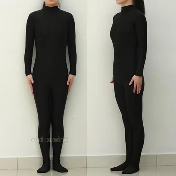 Jelmezes Buli a Black Unisex Póló Zentai jelmez dancewear Egyenruha Body Nem Hood & Kezét