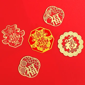 DUOFEN fémforgácsolási MEGHAL a Kínai Új Év tavaszi üdvözlő szavakat FU 2024 legjobbakat kívánom neked stencil DIY Scrapbook Papír Album
