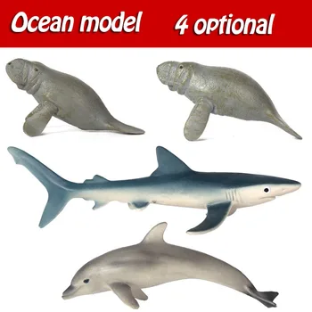Tengeri állat modell szilárd utánzat lamantin kék bálna, delfin játék Kora gyermekkori játékok környezetvédelem