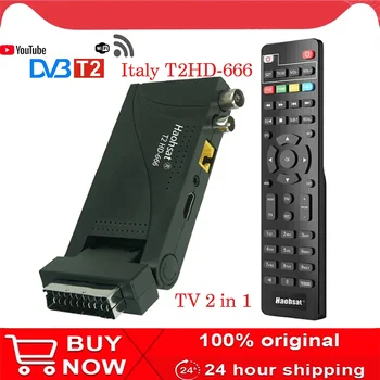 DVB-T2HD-666 Scart HD Digitális TV-Vevőkészüléket Olaszország/Németország/Franciaország/Spanyolország Európa DVB-T2 TV Tuner Támogatja a Wifi EPG PVR