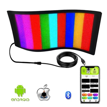 Bluetooth Programozható RGB Flexibilis Led Kijelző P5mm LED-Mátrix Panel Alá Android Ios Alkalmazás, Vezérlés Led Autó Jel