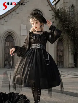 Eredeti Lolita Lány Gyilkos, Hosszú Ruha 2023 Nyáron Új Gótikus Stílusban Édes Király Rendhagyó Halloween Hosszú Ujjú Ruha Sötét Nők