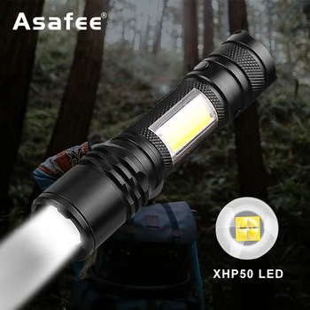 Asafee Szuper Fényes LED-es Zseblámpa, Beépített Akkumulátor, USB-n Tölthető Zseblámpa Működik az Automatikus Javítás Fények