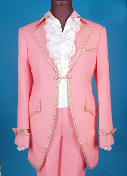 Legújabb Kabát, Nadrág Design Hot Pink Trim Esküvői Öltöny Férfi Öltöny Stílus Vőlegény Slim Fit 2 Darab Szmoking Egyéni Bál Blézer Masculino