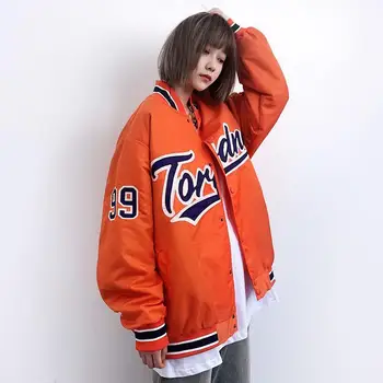 Kabát női tavaszi ins hongkongi stílus nagy méretű hímzett baseball egységes felsők női csinos, hosszú ujjú kardigán kabát