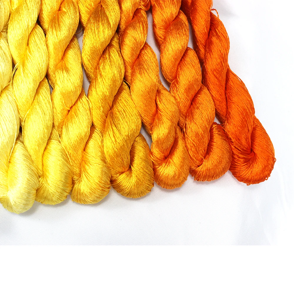 100% selyem szál kézi hímzés hímezni cross stitch 1db 400m selyem hímzés szál sárga sorozat 10 tiszta színek . ' - ' . 0