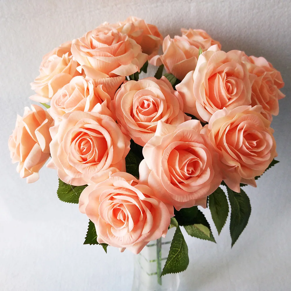 10db/sok Virágos Latex Igazi Érintse meg a Rózsa Mesterséges Selyem Virágok Haza Esküvő Party Dekoráció Virág Kézműves Piros, Kék, Fehér . ' - ' . 1