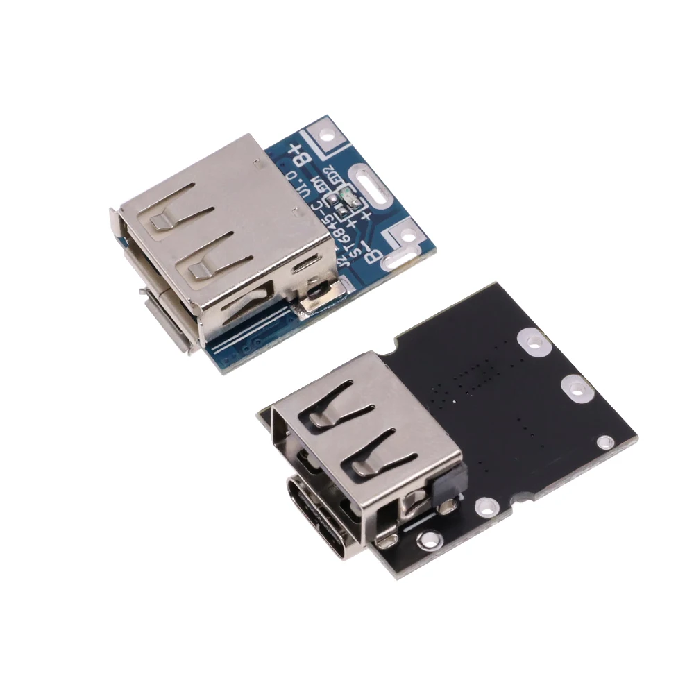 C-típusú / Micro USB 5V 1A 2A Boost Konverter Lítium Akkumulátor Step-Up Power Modul Mobile Power Bank Védelem, LED Indikátor . ' - ' . 2