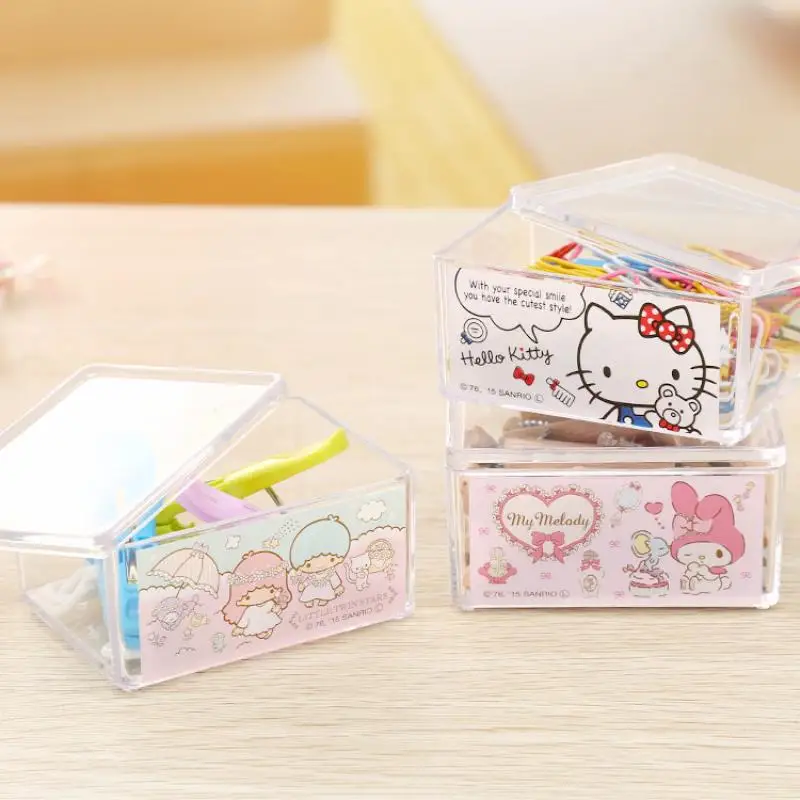 Rajzfilm Anime Sanrios Hello Kitty A Dallam Aranyos Aranyos Lány, Átlátszó Tároló Doboz Por fedéllel ékszerdoboz Gyerekek Ajándék . ' - ' . 2