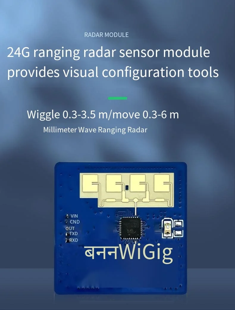 HLK-LD2411S FMCW 24GHz Pontos Távolság Érzékelő, Radar Érzékelő Modul Intelligens Otthon 1T1R Magas Pontos Mozgásérzékelő Emberi Test . ' - ' . 3