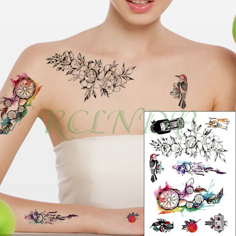 Vízálló Ideiglenes Tetoválás Matrica rajzfilm nyúl virág, ékszerek toll izzó űrhajós Hamis Tatto Flash Tetoválás a gyerek, lány, Férfi . ' - ' . 3